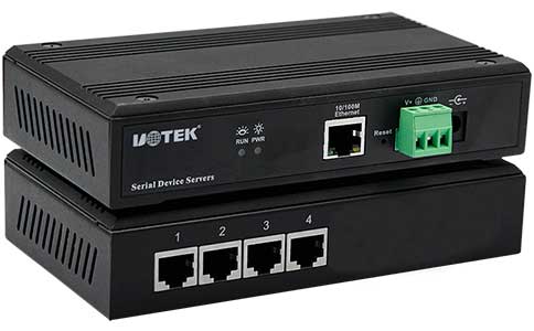 工業(yè)百兆串口轉(zhuǎn)以太網(wǎng)服務器_UT-6804 10/100M轉(zhuǎn)4口RS-232/485/422串口服務器